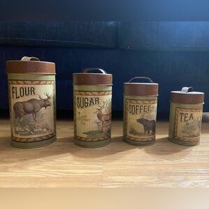 Cabin Decorative Tin Canister, Brand New!